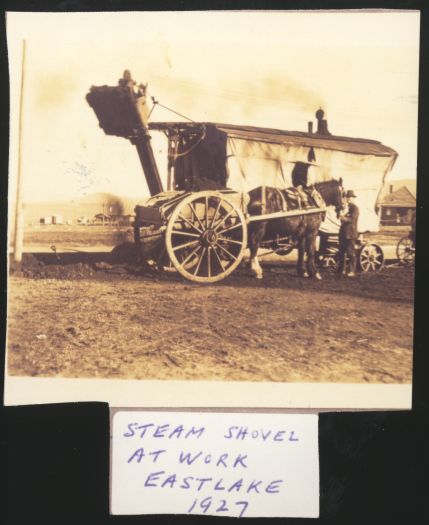 Steam shovel at work at Eastlake