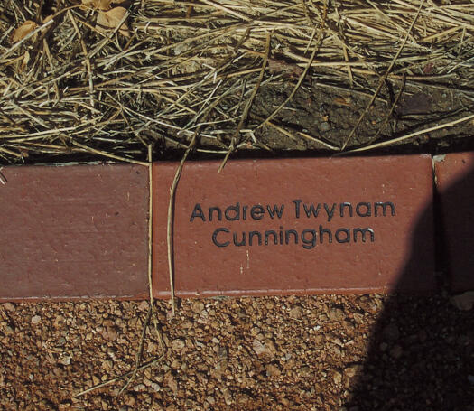 Andrew Twynam Cunningham memorial paver, People's Pathway at Tuggeranong Homestead
