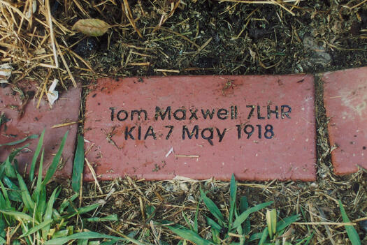Memorial paver to Tom Maxwell