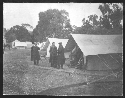 Photographs show the camp near Capital Hill established for the early surveys and visits of politicians.