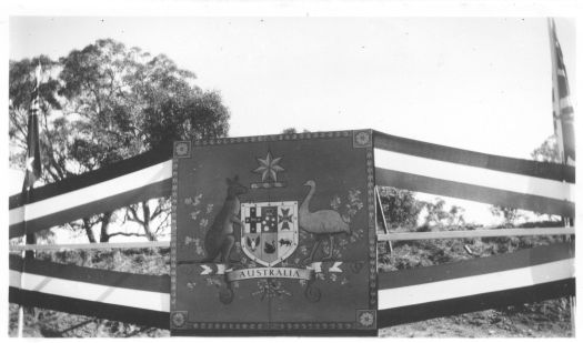 Australian banner erected near the Prime Minister's Lodge.