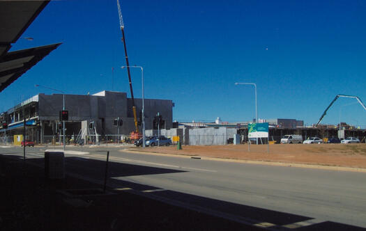 Big W development under construction. Taken from in front of Raiders Club, corner Gribble Street and Hibberson Street.