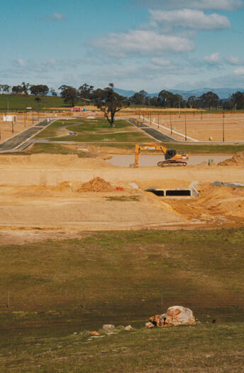 View from western end of Mulligans Flat Reserve towards Gungahlin and parkland between Alice Cummins Street and Tsoulias Street.