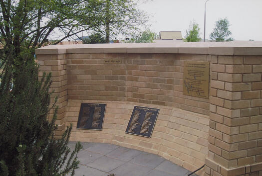 View of the War Memorial near the front entrance of St. Edmund's College, Griffith