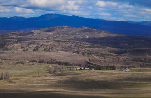 View south from Mt Painter over Molonglo, Kalenia, Coppins Crossing  to Mt Stromlo