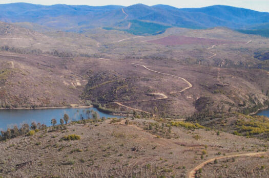 3 of 4 photos from slopes of Mt McDonald over the Cotter Dam western end