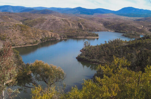 Water in Cotter Dam, view from Mt McDonald