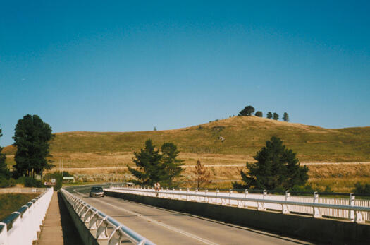 View of Dairy Farmers Hill after the 2003 bushfires but before the beginning of the arboretum