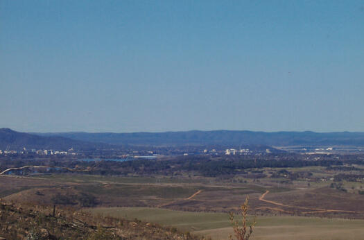 View east from Mt Stromlo to Civic and Russell