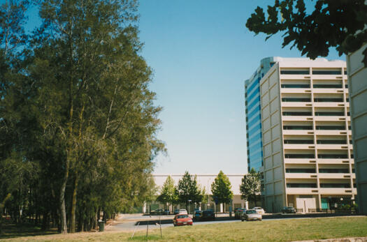 View from Allara Street across car park to Canberra Centre, Boulevard unseen at left.