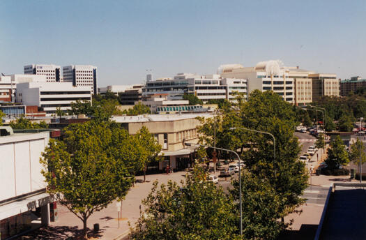 View of Bunda Street and Garema Place from City Markets car park