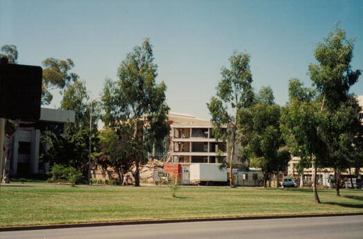 Travelodge Hotel half demolished, taken from across the road at Graduate House