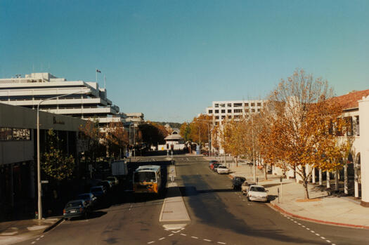 View east along Alinga Street near Moore Street intersection