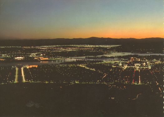 Canberra from Mt. Ainslie at night.