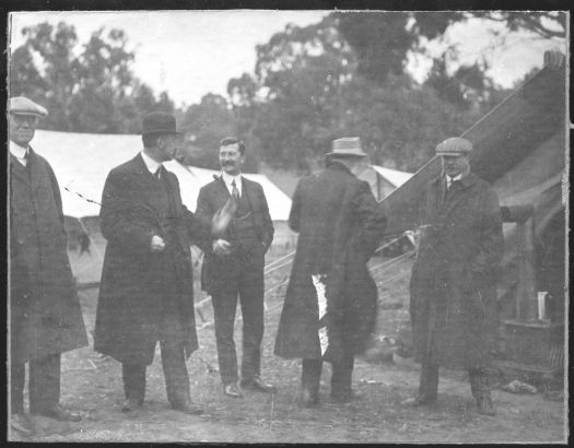 Photographs show the camp near Capital Hill established for the early surveys and visits of politicians.