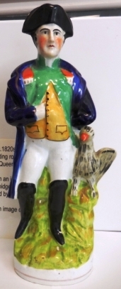 Staffordshire statuette of Napoleon brought from England in the early 1820s by Joseph Low? (great grandfather of donor) one of the early pioneers of Burnie. In family since c1900.