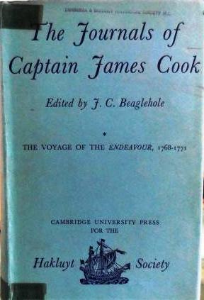 The Journals of Captain James Cook edited by J.C. Beaglehole, sub titled 'The Voyage of the Endeavour 1768-1771'