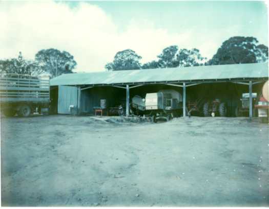 Shed at Aroma housing tractors and farm machinery