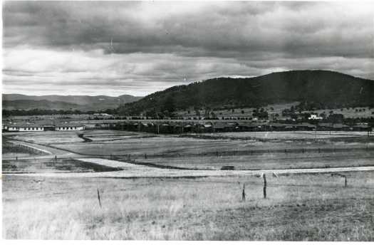 View of Braddon from across what is now Limestone Avenue with Black Mountain in the distance.