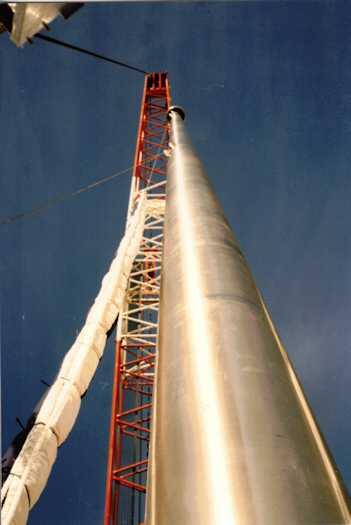 View of the mast of the flag pole from below