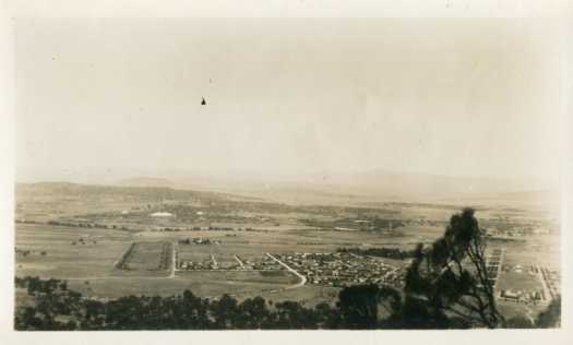 View towards the south west showing Anzac Park, Braddon and Parliament House c1920s