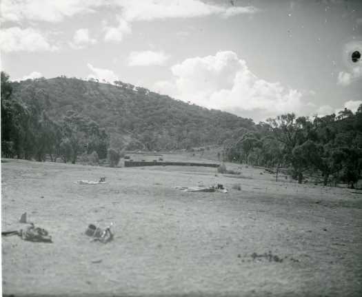View to targets on the Mt Ainslie rifle range, on eastern slope.