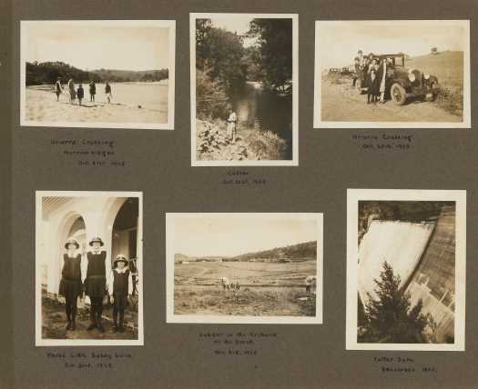 Brown hard cover album with 25 pages and 119 photographs well labeled. Date range 1928 to 1934. Subjects include: Trips around Canberra and interstate, Dial House, Sydney University, sporting events.