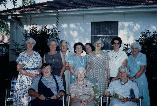 Back row: Lorna Colwell, Rita Williams, Joy Betts, Dorothy Duffy, Marjorie Brown, Pearl Cooke, Mavis Martignano, Bernice Hawkins.
Front row: Ella Doran, Sylvia Brown, Pat Wardle.