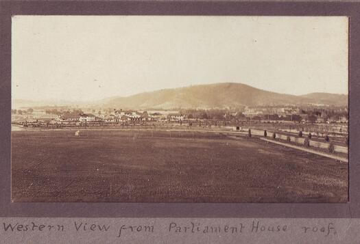 View towards the Hotel Canberra and Black Mountain