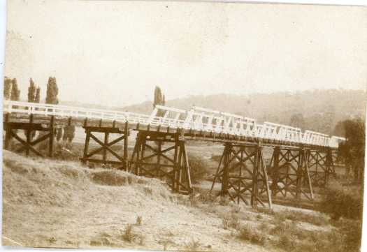 Wooden trestle bridge