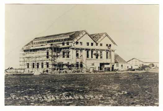 Postcard showing Power House under construction.