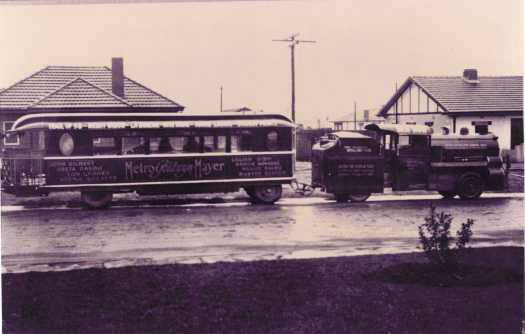 The Metro Goldwyn Mayer 'train' is alongside Kingston houses.