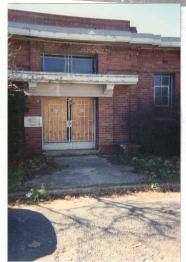 The entrance is boarded up. Demolished June 2000.