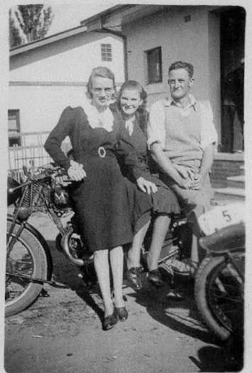 L to R: ?, Hilda McJannett (nee Warry), Bob McJannett.